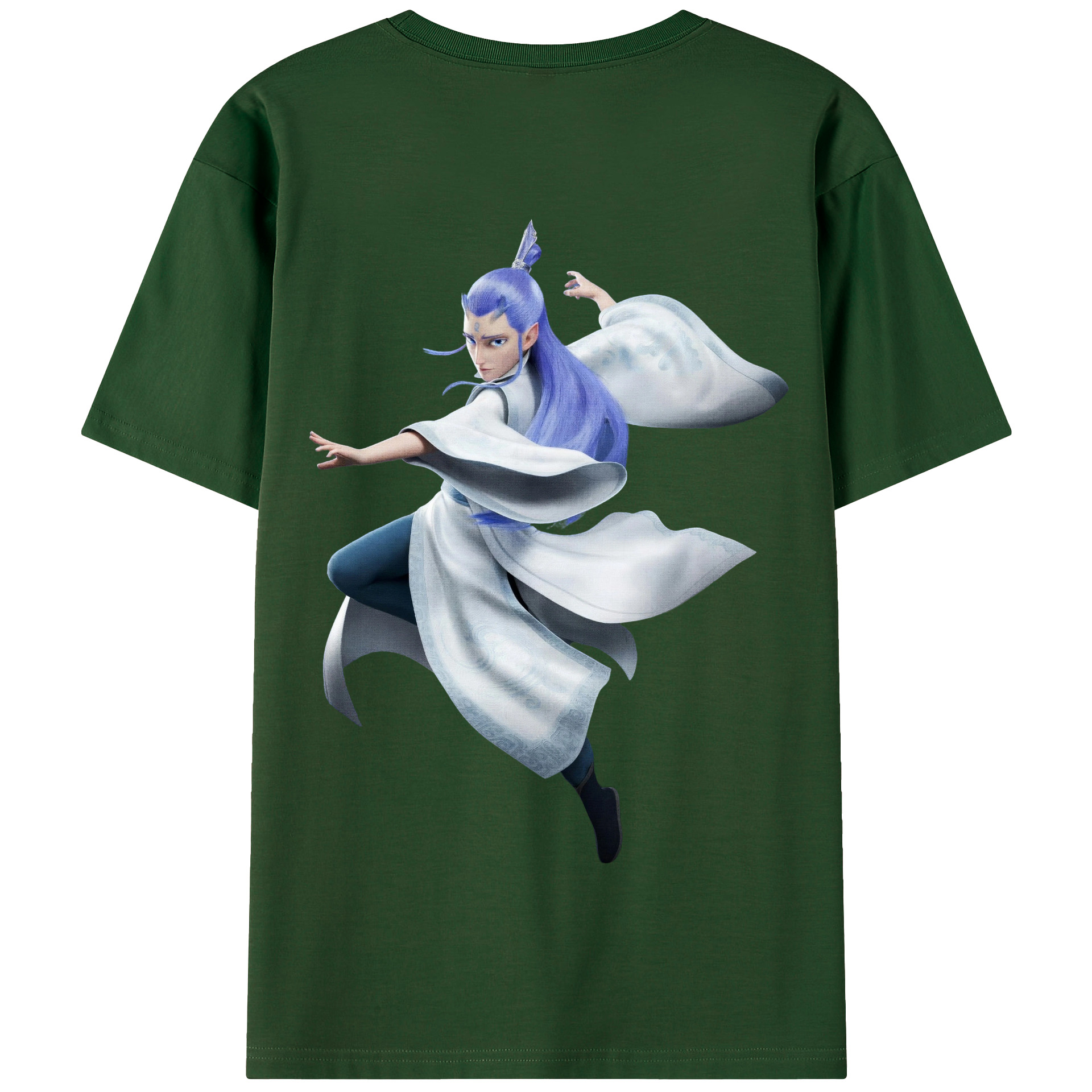 （画像用） Ne Zha 2 ナタ 魔童の大暴れ 綿100％半袖Tシャツ（背面プリント）